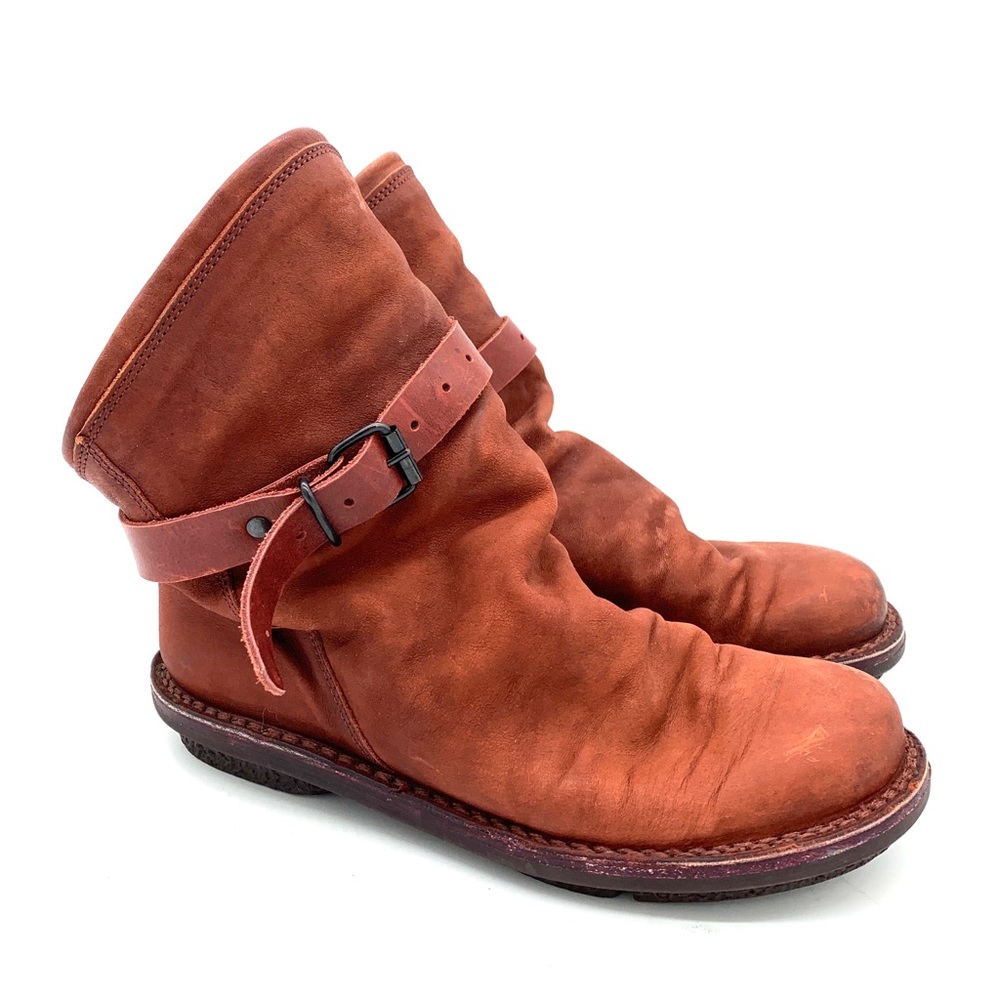 Trippen Bomb Orange Brown Leather Ankle Boots - Picture 2 of 13